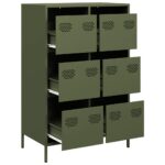 vidaXL Vysoká skrinka olivovozelená 68x39x101,5 cm oceľ – Obrázok 4
