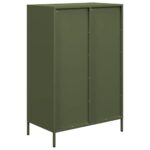 vidaXL Vysoká skrinka olivovozelená 68x39x101,5 cm oceľ – Obrázok 7