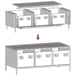 vidaXL Konferenčný stolík biely 101,5x50x43,5 cm oceľ – Obrázok 8