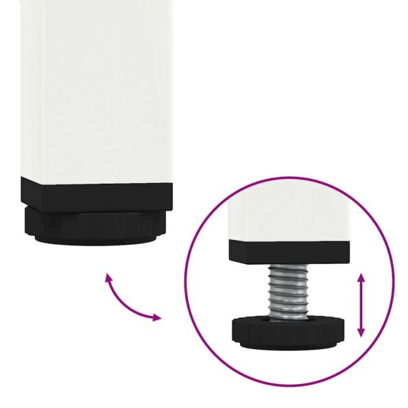 vidaXL Konferenčný stolík biely 101,5x50x43,5 cm oceľ – Obrázok 9