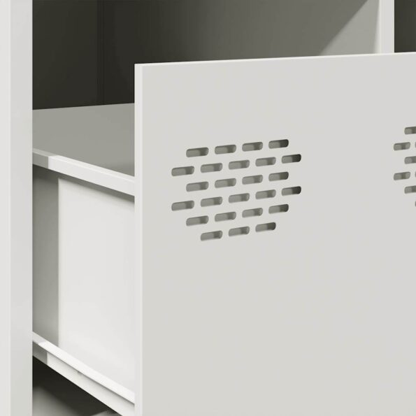 vidaXL Konferenčný stolík biely 101,5x50x43,5 cm oceľ – Obrázok 10