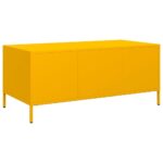 vidaXL Konferenčný stolík horčicovožltý 101,5x50x43,5 cm oceľ – Obrázok 7