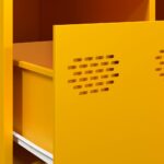 vidaXL Konferenčný stolík horčicovožltý 101,5x50x43,5 cm oceľ – Obrázok 10