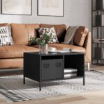 vidaXL Konferenčný stolík čierny 68,5x50x43,5 cm oceľ – Obrázok 3