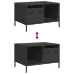 vidaXL Konferenčný stolík čierny 68,5x50x43,5 cm oceľ – Obrázok 10