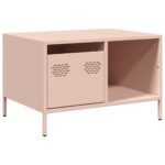 vidaXL Konferenčný stolík ružový 68,5x50x43,5 cm oceľ – Obrázok 2