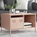 vidaXL Konferenčný stolík ružový 68,5x50x43,5 cm oceľ – Obrázok 4