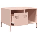 vidaXL Konferenčný stolík ružový 68,5x50x43,5 cm oceľ – Obrázok 5