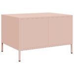 vidaXL Konferenčný stolík ružový 68,5x50x43,5 cm oceľ – Obrázok 8