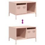 vidaXL Konferenčný stolík ružový 68,5x50x43,5 cm oceľ – Obrázok 10