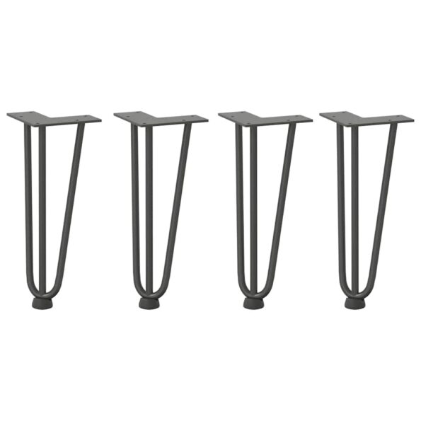 vidaXL Nohy stola vlásenky 4 ks antracitový 30 cm pevná oceľ – Obrázok 2