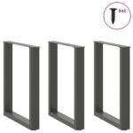 vidaXL Stolové nohy na konferenčný stolík v tvare U 3 ks antracitový – Obrázok 3