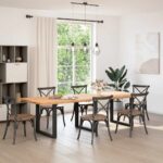vidaXL Nohy k jedálenskému stolu v tvare U, 3 ks, čierne, 80 x (72-73) cm, oceľové – Obrázok 2