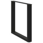 vidaXL Nohy k jedálenskému stolu v tvare U, 3 ks, čierne, 80 x (72-73) cm, oceľové – Obrázok 4