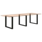vidaXL Nohy k jedálenskému stolu v tvare U, 3 ks, čierne, 80 x (72-73) cm, oceľové – Obrázok 8