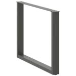 vidaXL Nohy k jedálenskému stolu v tvare U, 3 ks, antracitové, 100 x (72-73) cm, oceľ – Obrázok 4