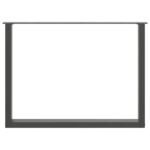 vidaXL Nohy k jedálenskému stolu v tvare U, 3 ks, antracitové, 100 x (72-73) cm, oceľ – Obrázok 5