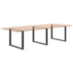 vidaXL Nohy k jedálenskému stolu v tvare U, 3 ks, antracitové, 100 x (72-73) cm, oceľ – Obrázok 8