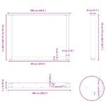 vidaXL Nohy k jedálenskému stolu v tvare U, 3 ks, antracitové, 100 x (72-73) cm, oceľ – Obrázok 10