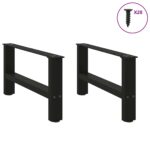 vidaXL Nohy konferenčného stolíka, čierne, 2 ks, 70 x (30-31) cm, oceľové – Obrázok 3