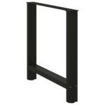vidaXL Nohy k jedálenskému stolu, čierne, 2 ks, 80 x (72-73) cm, oceľové – Obrázok 4