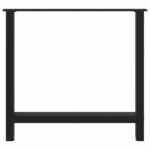 vidaXL Nohy k jedálenskému stolu, čierne, 2 ks, 80 x (72-73) cm, oceľové – Obrázok 5
