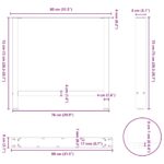 vidaXL Nohy k jedálenskému stolu, čierne, 2 ks, 80 x (72-73) cm, oceľové – Obrázok 10