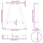 vidaXL Stolové nohy na konferenčný stolík v tvare A 2 ks čierny oceľ – Obrázok 10