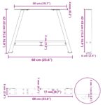 vidaXL Nohy konferenčného stolíka v tvare A, 2 ks, antracitové, 60 x (42-43) cm, oceľ – Obrázok 10