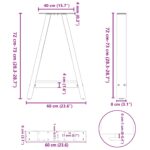 vidaXL Stolové nohy na konferenčný stolík v tvare A 2 ks čierny oceľ – Obrázok 10