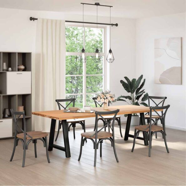 vidaXL Stolové nohy na konferenčný stolík v tvare A 2 ks čierny oceľ – Obrázok 2