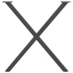 VidaXL Nohy jedálenského stola v tvare X 2 ks antracitový 80x(72-73)cm – Obrázok 5