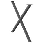 vidaXL Nohy k jedálenskému stolu v tvare X, 2 ks, antracitové, 90 x (72-73) cm, oceľ – Obrázok 4