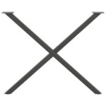 vidaXL Nohy k jedálenskému stolu v tvare X, 2 ks, antracitové, 90 x (72-73) cm, oceľ – Obrázok 5