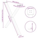 vidaXL Nohy k jedálenskému stolu v tvare X, 2 ks, antracitové, 90 x (72-73) cm, oceľ – Obrázok 10