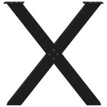 vidaXL Nohy k jedálenskému stolu v tvare X, 2 ks, čierne, 80 x (72-73) cm, oceľové – Obrázok 5