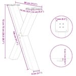 vidaXL Nohy k jedálenskému stolu v tvare X, 3 ks, antracitové, 80 x (72-73) cm, oceľ – Obrázok 10