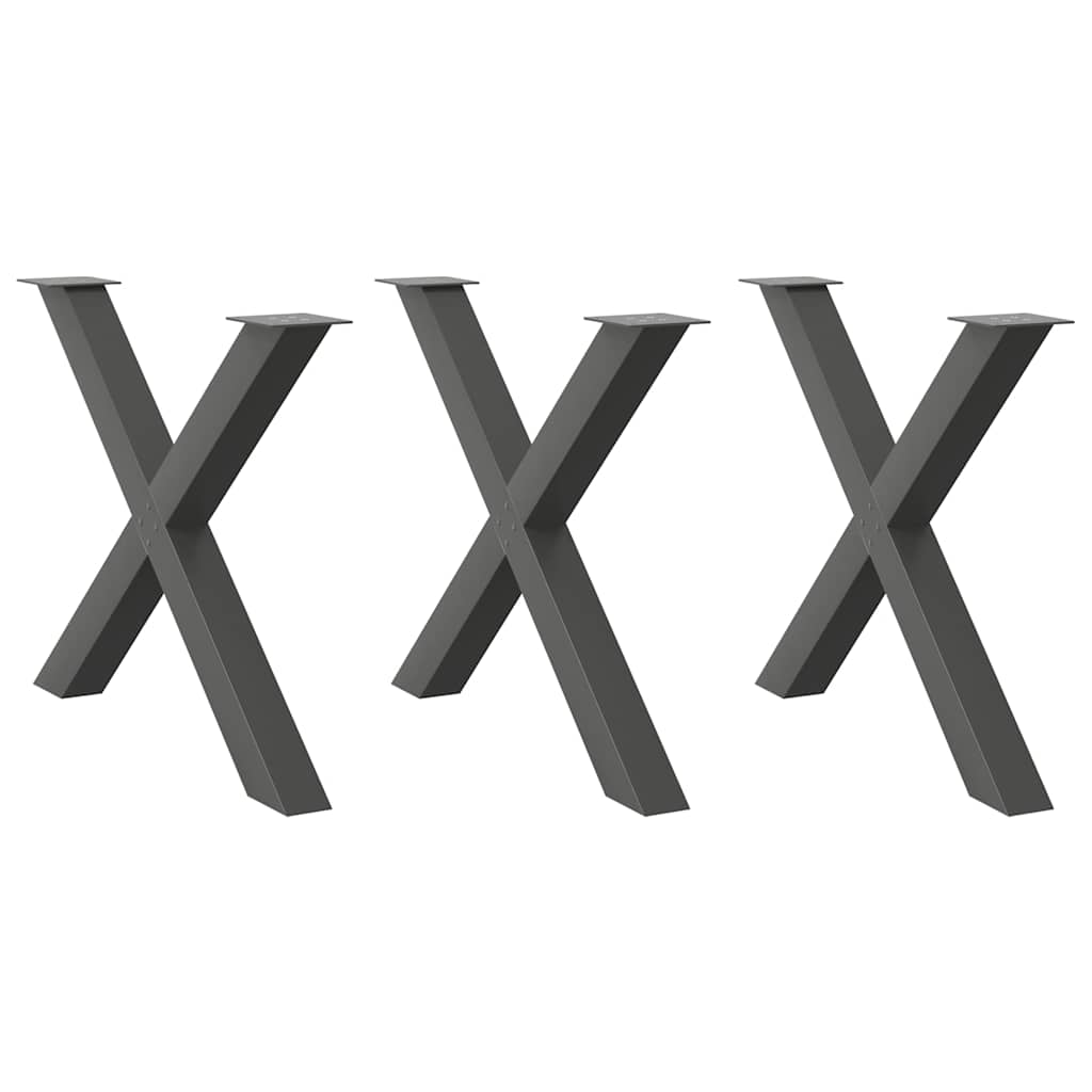 VXL8721158316585_a_en_hd_1.jpg vidaXL Nohy k jedálenskému stolu v tvare X, 3 ks, antracitové, 90 x (72-73) cm, oceľ – Obrázok 1