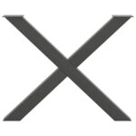vidaXL Nohy k jedálenskému stolu v tvare X, 3 ks, antracitové, 90 x (72-73) cm, oceľ – Obrázok 5