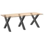 vidaXL Nohy k jedálenskému stolu v tvare X, 3 ks, antracitové, 90 x (72-73) cm, oceľ – Obrázok 8