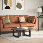 vidaXL Nohy konferenčného stolíka v tvare T, 2 ks, čierne, 50x25x(30-31) cm, oceľové – Obrázok 2
