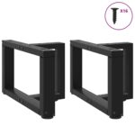 vidaXL Nohy konferenčného stolíka v tvare T, 2 ks, čierne, 50x25x(30-31) cm, oceľové – Obrázok 4