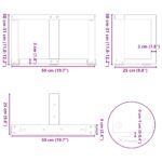 vidaXL Nohy konferenčného stolíka v tvare T, 2 ks, čierne, 50x25x(30-31) cm, oceľové – Obrázok 9