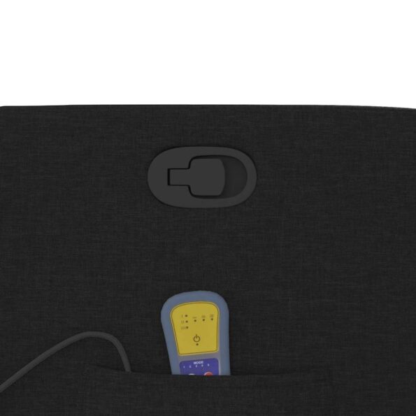 vidaXL Sklápacie masážne kreslo čierne látkové – Obrázok 10