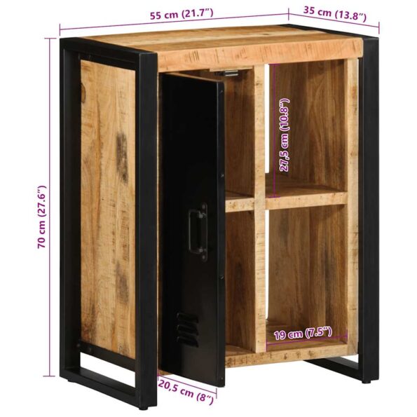 vidaXL Komoda 55x35x70 cm, surový mangový masív – Obrázok 12