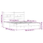 vidaXL Posteľný rám bez matraca hnedý dub 150x200 cm kompozitné drevo – Obrázok 9