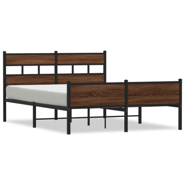 vidaXL Posteľný rám bez matraca hnedý dub 140x190 cm kompozitné drevo – Obrázok 2