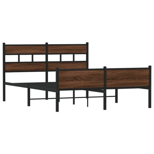 vidaXL Posteľný rám bez matraca hnedý dub 140x190 cm kompozitné drevo – Obrázok 3