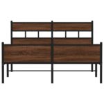 vidaXL Posteľný rám bez matraca hnedý dub 140x190 cm kompozitné drevo – Obrázok 4