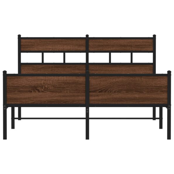 vidaXL Posteľný rám bez matraca hnedý dub 140x190 cm kompozitné drevo – Obrázok 4